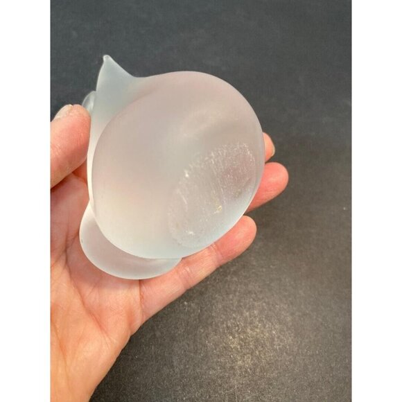 Mouse Paperweight Figurine Satin Frosted Art Glass Modernist - Picture 11 of 11